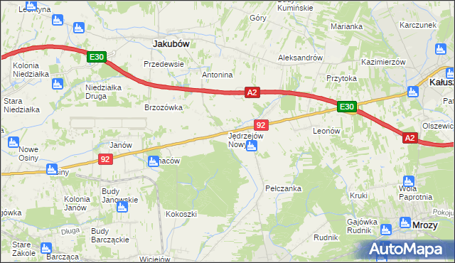 mapa Jędrzejów Nowy, Jędrzejów Nowy na mapie Targeo