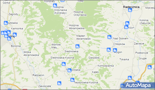 mapa Jędrzejówka gmina Goraj, Jędrzejówka gmina Goraj na mapie Targeo