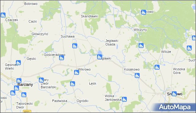 mapa Jegławki, Jegławki na mapie Targeo