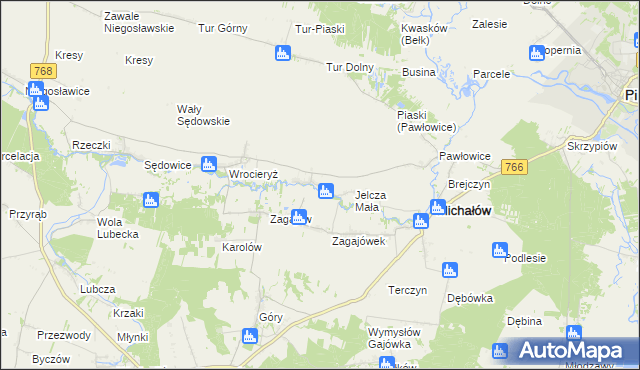 mapa Jelcza Wielka, Jelcza Wielka na mapie Targeo