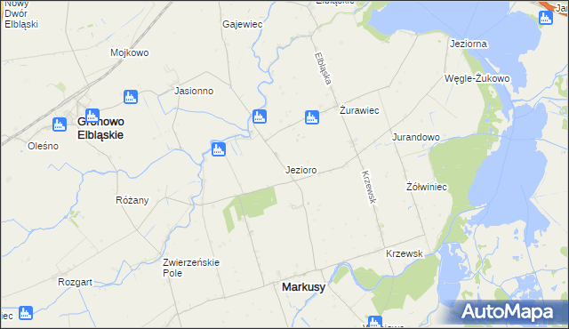 mapa Jezioro gmina Markusy, Jezioro gmina Markusy na mapie Targeo