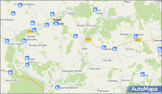 mapa Jośki, Jośki na mapie Targeo