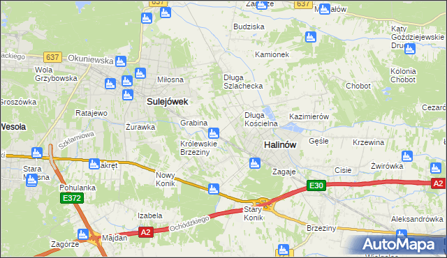 mapa Józefin gmina Halinów, Józefin gmina Halinów na mapie Targeo
