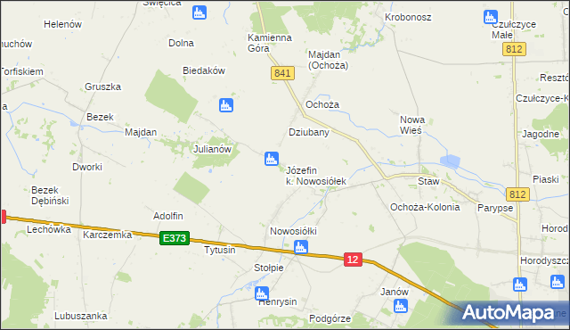 mapa Józefin k. Nowosiółek, Józefin k. Nowosiółek na mapie Targeo