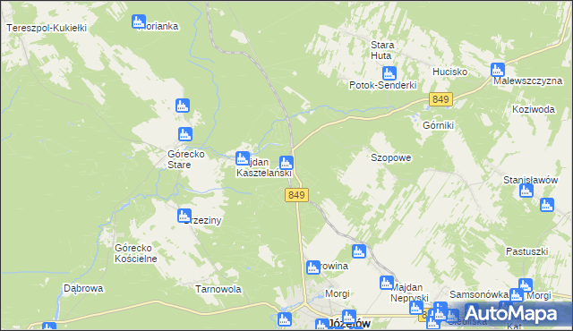 mapa Józefów Roztoczański, Józefów Roztoczański na mapie Targeo