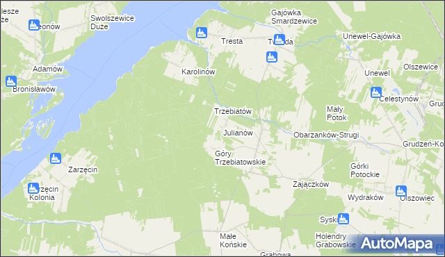 mapa Julianów gmina Mniszków, Julianów gmina Mniszków na mapie Targeo