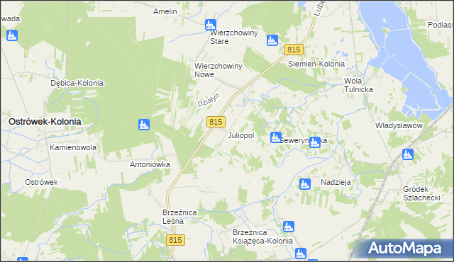 mapa Juliopol gmina Siemień, Juliopol gmina Siemień na mapie Targeo