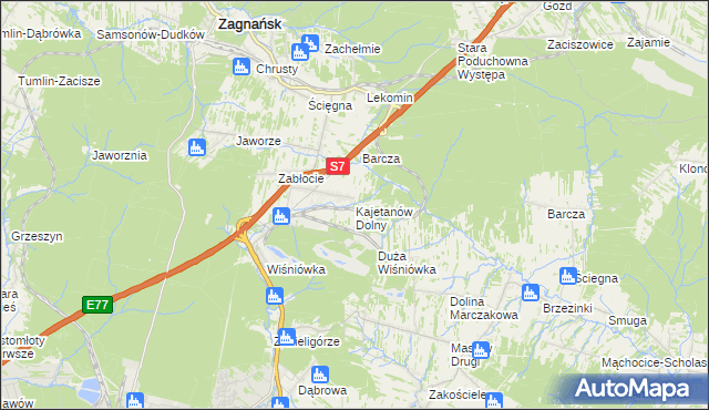 mapa Kajetanów Dolny, Kajetanów Dolny na mapie Targeo