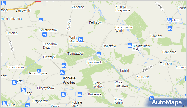 mapa Kajetanówka gmina Kobiele Wielkie, Kajetanówka gmina Kobiele Wielkie na mapie Targeo