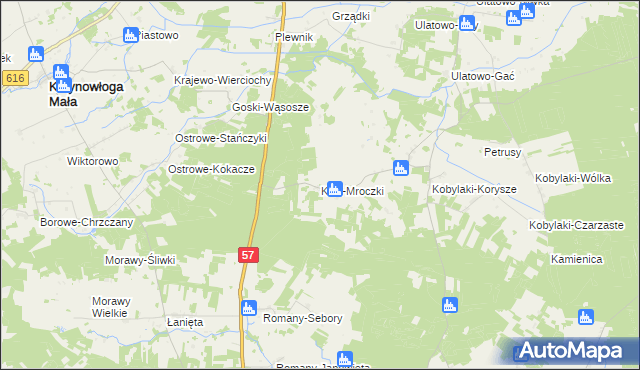 mapa Kaki-Mroczki, Kaki-Mroczki na mapie Targeo