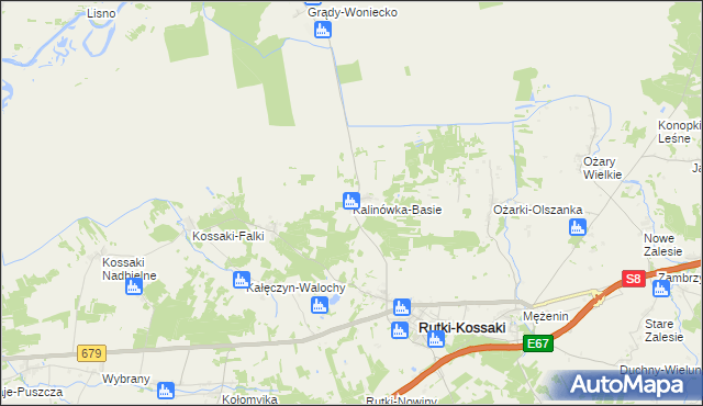 mapa Kalinówka-Basie, Kalinówka-Basie na mapie Targeo
