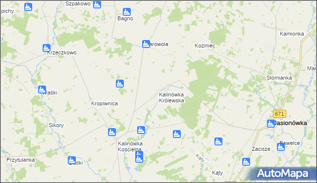 mapa Kalinówka Królewska, Kalinówka Królewska na mapie Targeo