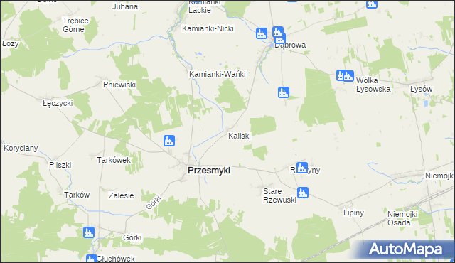 mapa Kaliski gmina Przesmyki, Kaliski gmina Przesmyki na mapie Targeo