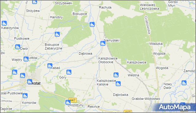 mapa Kaliszkowice Ołobockie, Kaliszkowice Ołobockie na mapie Targeo