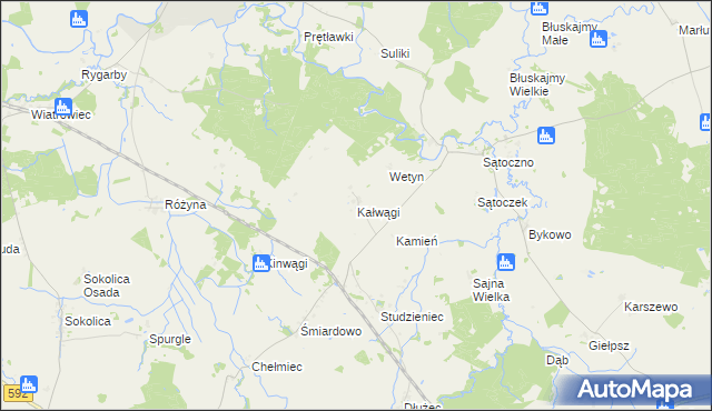 mapa Kałwągi, Kałwągi na mapie Targeo