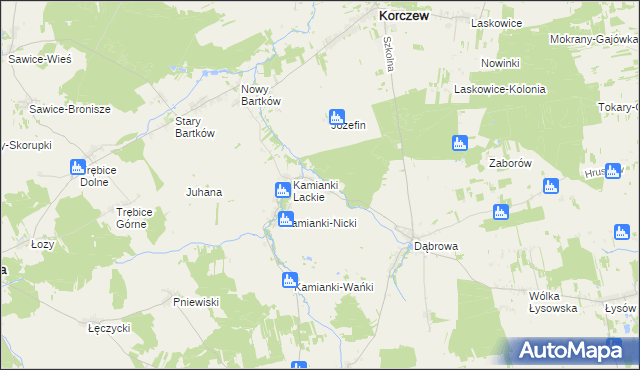 mapa Kamianki-Czabaje, Kamianki-Czabaje na mapie Targeo