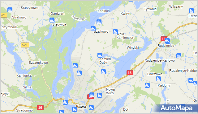 mapa Kamień Duży gmina Iława, Kamień Duży gmina Iława na mapie Targeo