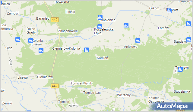 mapa Kamień gmina Pyzdry, Kamień gmina Pyzdry na mapie Targeo