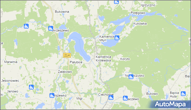 mapa Kamienica Królewska, Kamienica Królewska na mapie Targeo