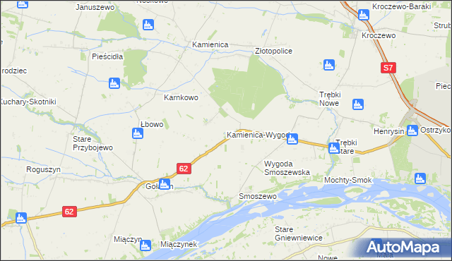 mapa Kamienica-Wygoda, Kamienica-Wygoda na mapie Targeo