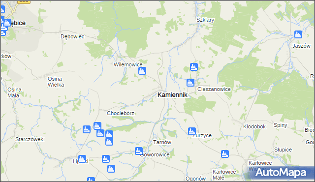 mapa Kamiennik powiat nyski, Kamiennik powiat nyski na mapie Targeo