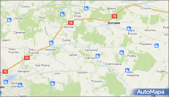 mapa Kamionka gmina Borowie, Kamionka gmina Borowie na mapie Targeo