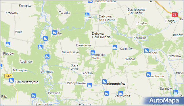 mapa Kamocka Wola, Kamocka Wola na mapie Targeo