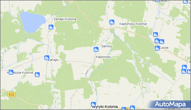 mapa Kaplonosy, Kaplonosy na mapie Targeo