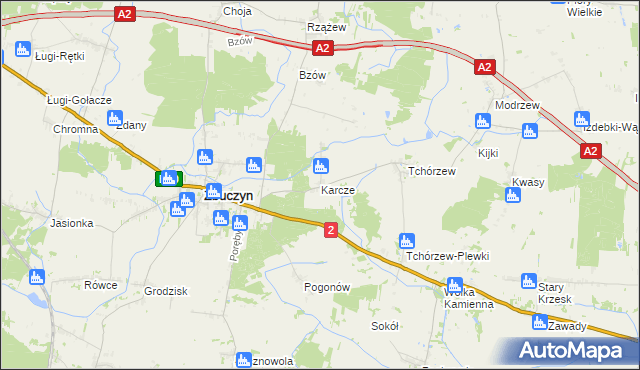 mapa Karcze gmina Zbuczyn, Karcze gmina Zbuczyn na mapie Targeo