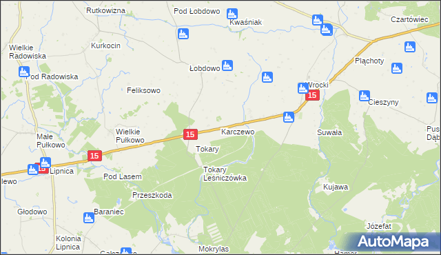 mapa Karczewo gmina Golub-Dobrzyń, Karczewo gmina Golub-Dobrzyń na mapie Targeo