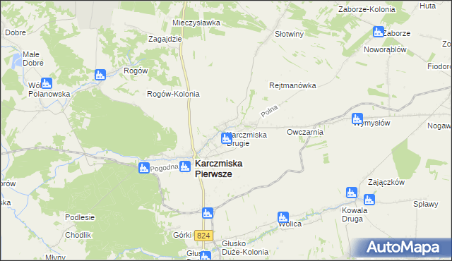 mapa Karczmiska Drugie, Karczmiska Drugie na mapie Targeo