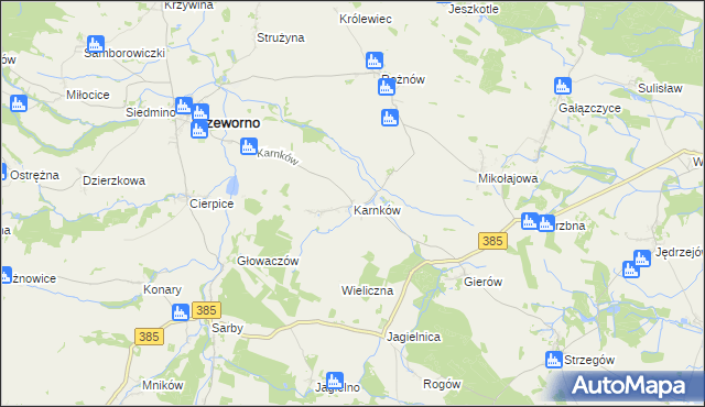 mapa Karnków gmina Przeworno, Karnków gmina Przeworno na mapie Targeo