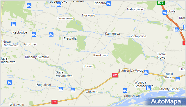 mapa Karnkowo gmina Czerwińsk nad Wisłą, Karnkowo gmina Czerwińsk nad Wisłą na mapie Targeo