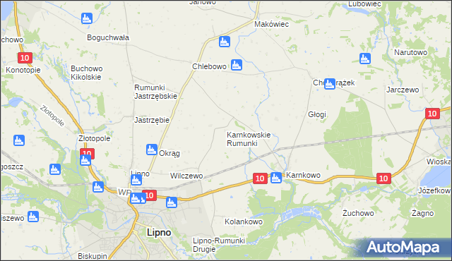 mapa Karnkowskie Rumunki, Karnkowskie Rumunki na mapie Targeo