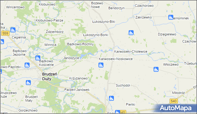 mapa Karwosieki-Noskowice, Karwosieki-Noskowice na mapie Targeo