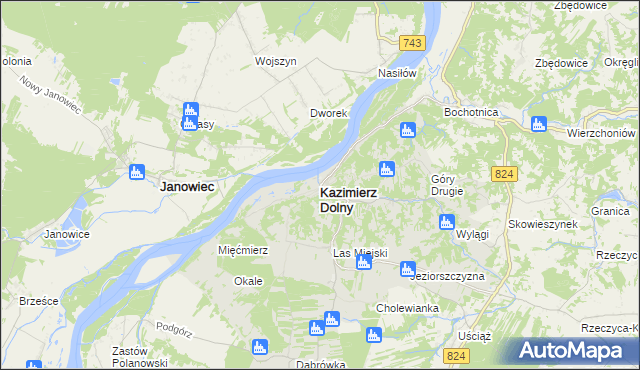 mapa Kazimierz Dolny, Kazimierz Dolny na mapie Targeo