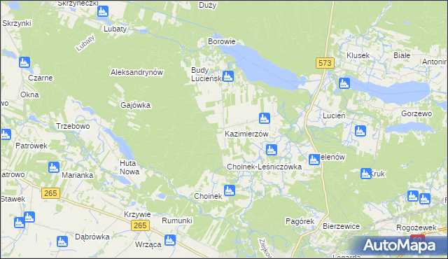 mapa Kazimierzów gmina Gostynin, Kazimierzów gmina Gostynin na mapie Targeo