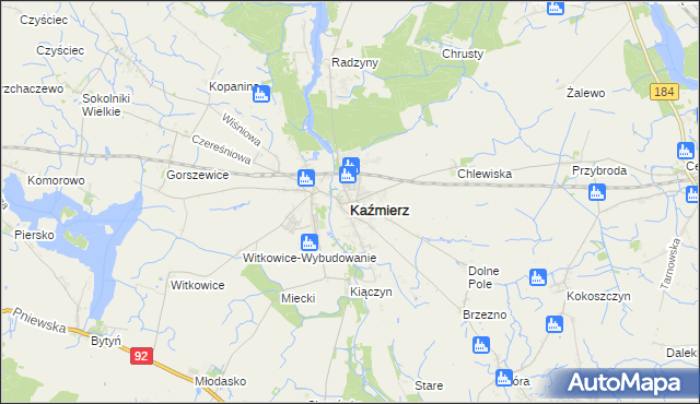 mapa Kaźmierz, Kaźmierz na mapie Targeo