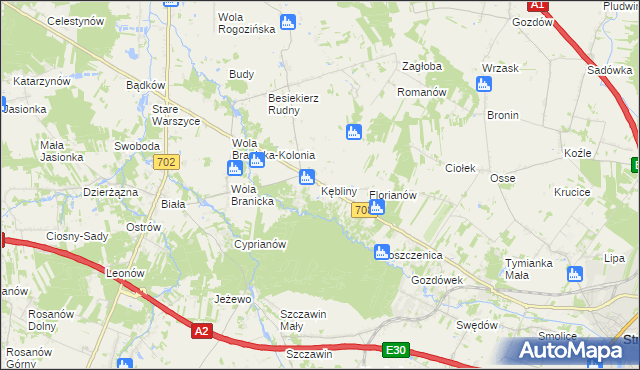 mapa Kębliny, Kębliny na mapie Targeo
