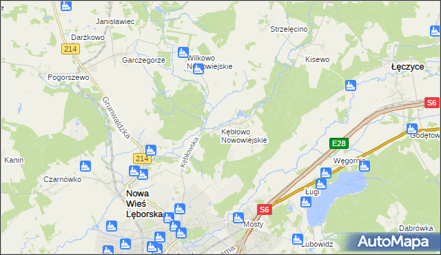 mapa Kębłowo Nowowiejskie, Kębłowo Nowowiejskie na mapie Targeo