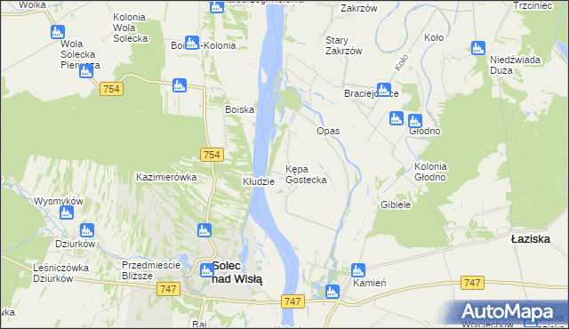 mapa Kępa Gostecka, Kępa Gostecka na mapie Targeo