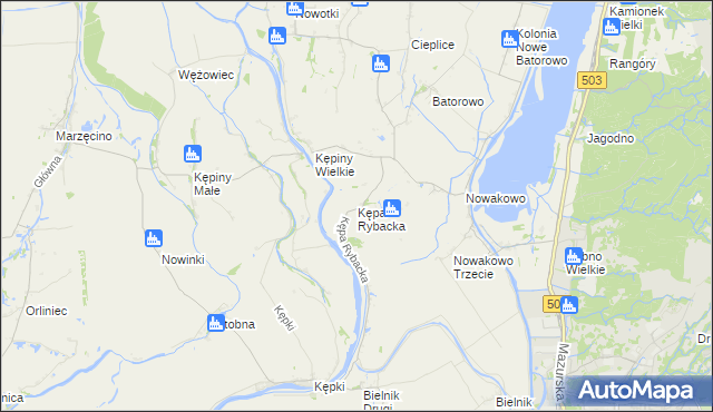 mapa Kępa Rybacka, Kępa Rybacka na mapie Targeo