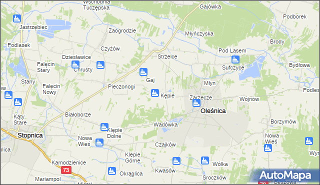 mapa Kępie gmina Oleśnica, Kępie gmina Oleśnica na mapie Targeo