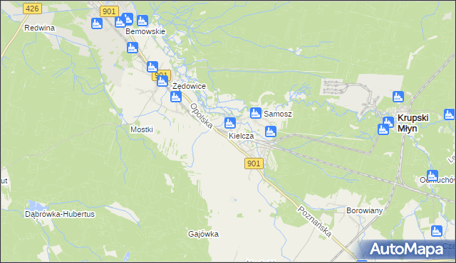 mapa Kielcza, Kielcza na mapie Targeo