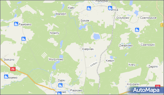 mapa Kiełpinek, Kiełpinek na mapie Targeo