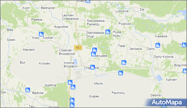 mapa Kieruzele, Kieruzele na mapie Targeo