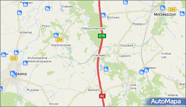 mapa Kierwałd, Kierwałd na mapie Targeo