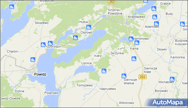 mapa Kierz gmina Ostrowite, Kierz gmina Ostrowite na mapie Targeo