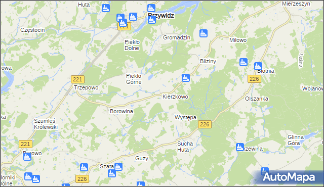 mapa Kierzkowo gmina Przywidz, Kierzkowo gmina Przywidz na mapie Targeo