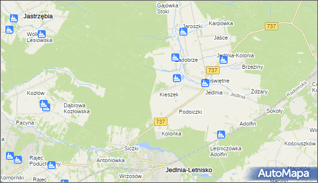 mapa Kieszek, Kieszek na mapie Targeo